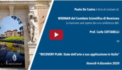 Recovery Plan - Comitato Scientifico Nomisma: Presidente Paolo De Castro ospita Carlo Cottarelli