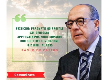 PESTICIDI, DE CASTRO: PRAGMATISMO PREVALE SU IDEOLOGIA